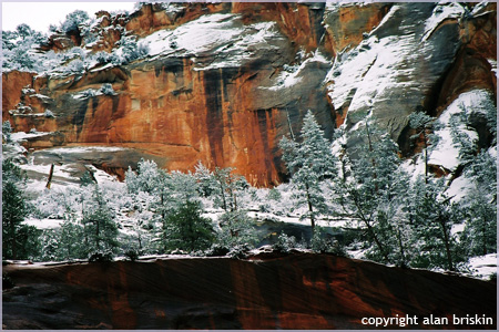 first snow, zion national park